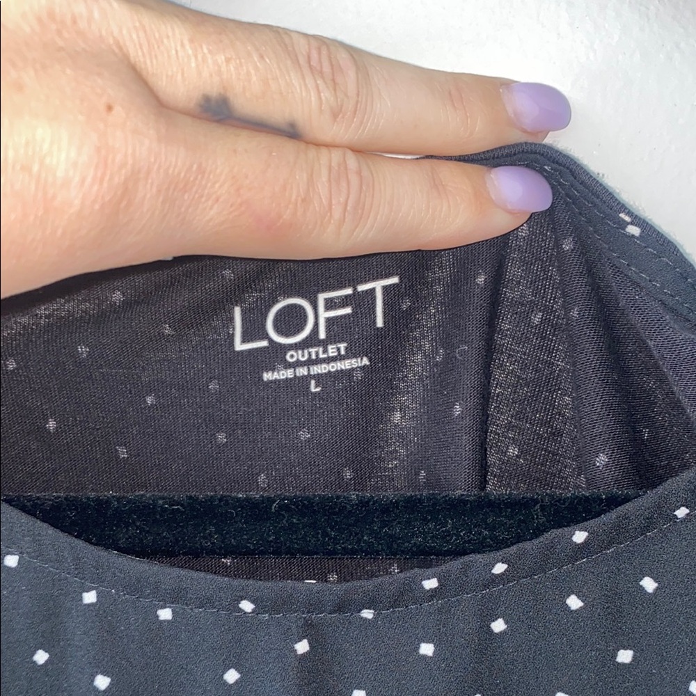 Loft Black Polka Dot Women's Top - Picture 4 of 5